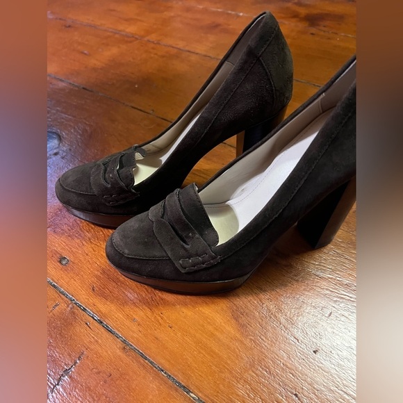 Calvin Klein brown suede lorrie high heel EUC y2k women’s 90s maryjane - Picture 2 of 6